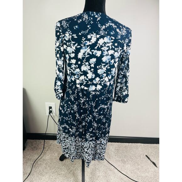 J Jill floral paisley navy tunic dress size XSP - Picture 9 of 12
